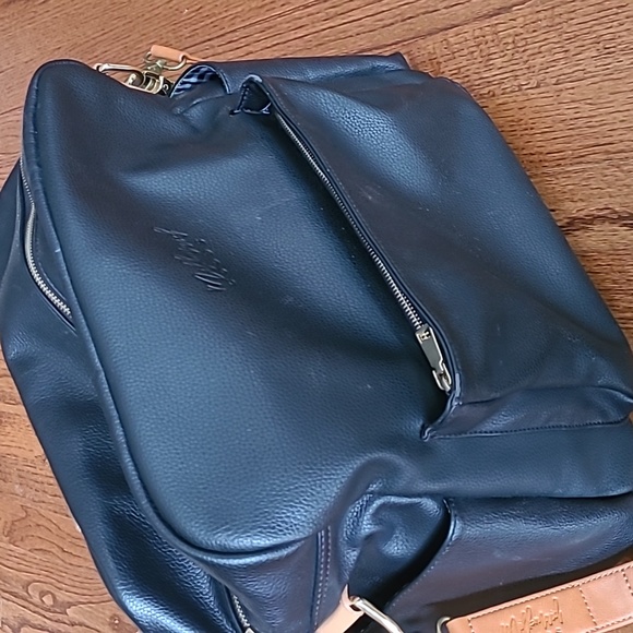 Milkmaid Black and Tan Backpack Diaper Bag - Picture 13 of 13